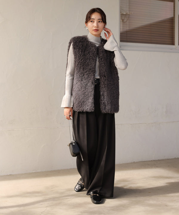 sheeplike fur vest
