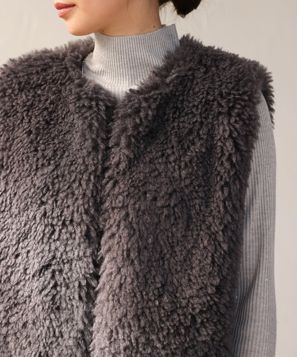 sheeplike fur vest