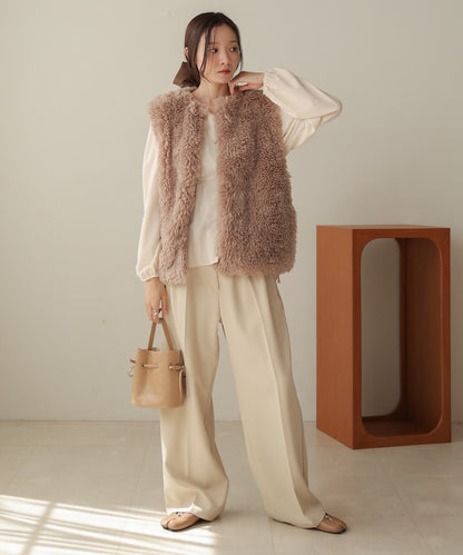 sheeplike fur vest