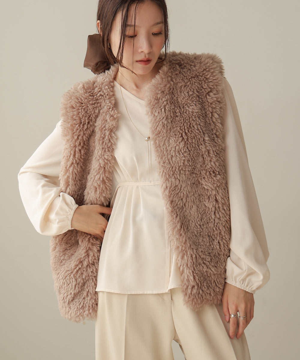 sheeplike fur vest