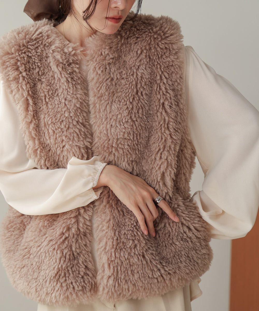 sheeplike fur vest