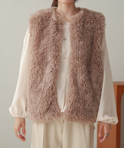 sheeplike fur vest