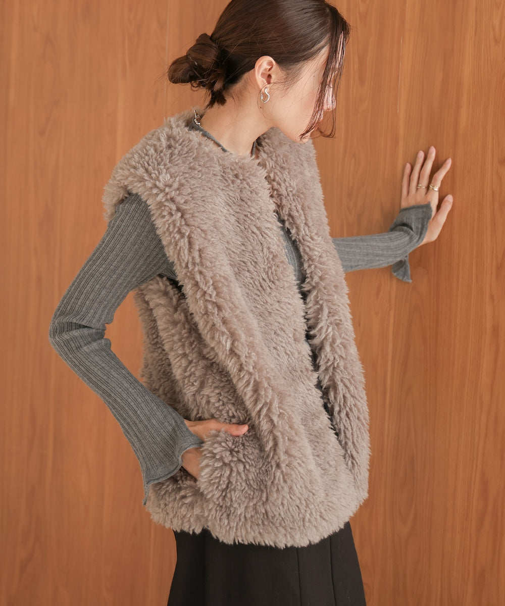 sheeplike fur vest