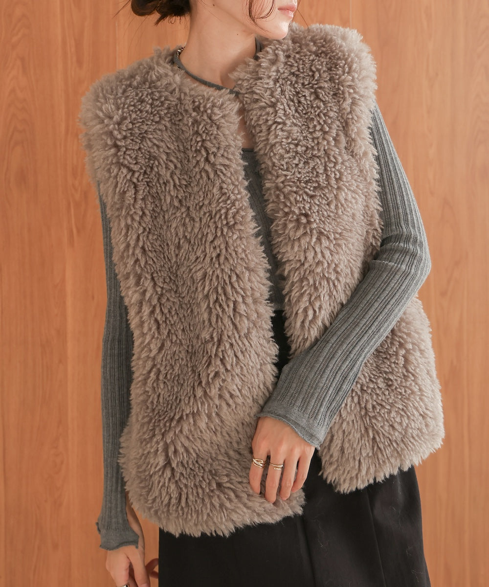 sheeplike fur vest