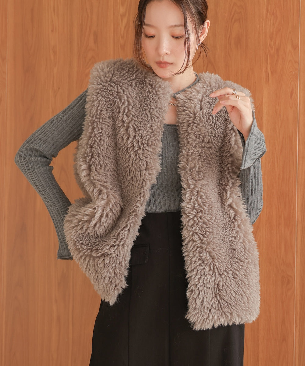 sheeplike fur vest