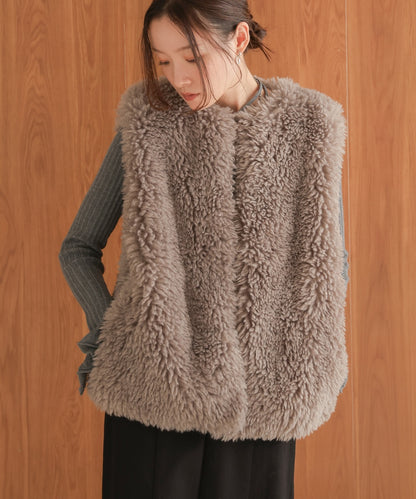 sheeplike fur vest