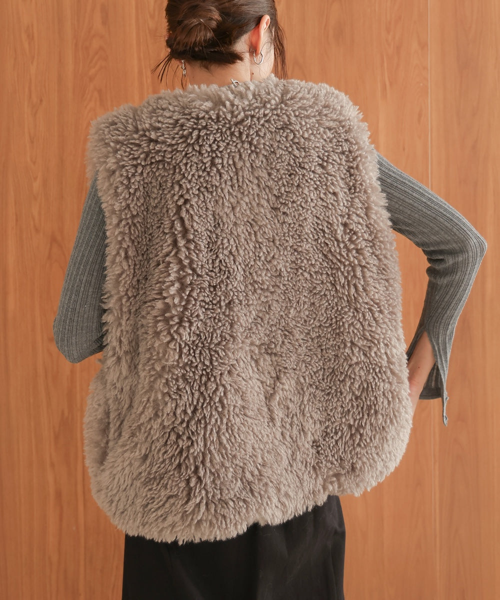 sheeplike fur vest