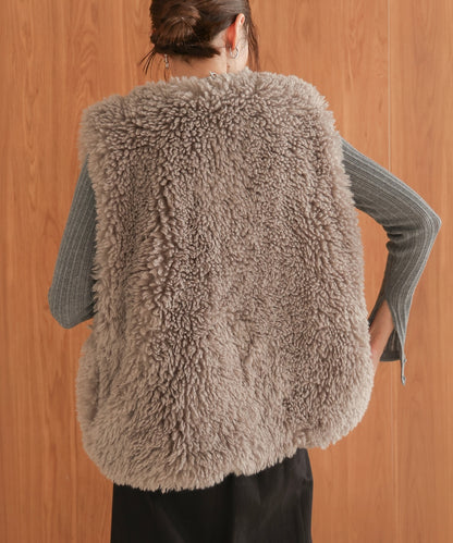 sheeplike fur vest