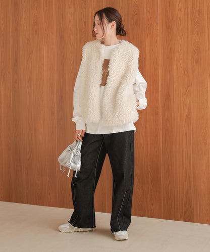 sheeplike fur vest