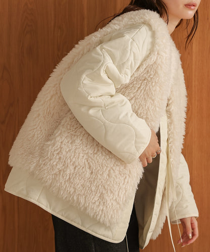 fur set quilted coat