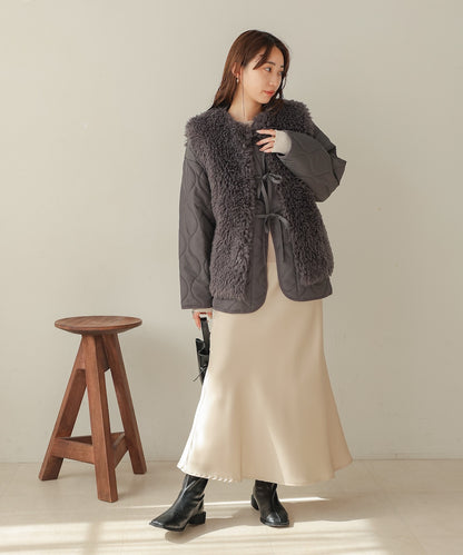 fur set quilted coat