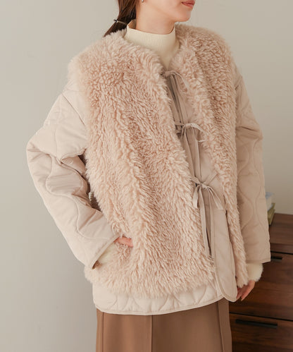 fur set quilted coat