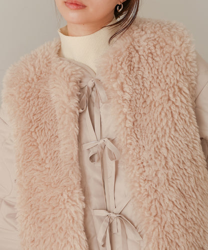 fur set quilted coat