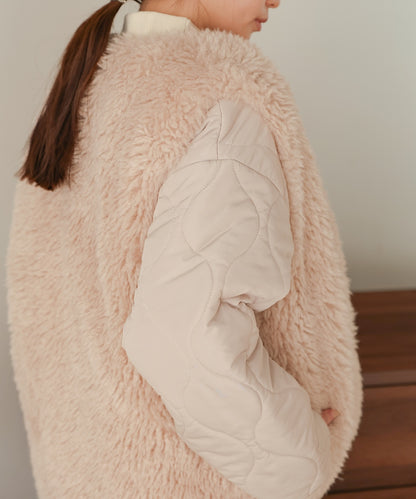 fur set quilted coat