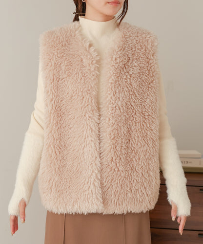 fur set quilted coat