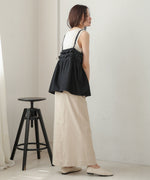 denim ruffle cami tops