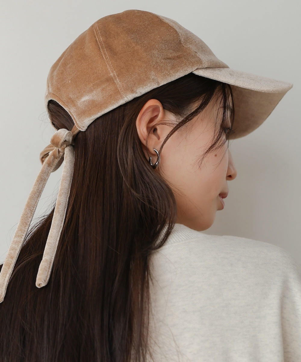 velour back ribbon cap