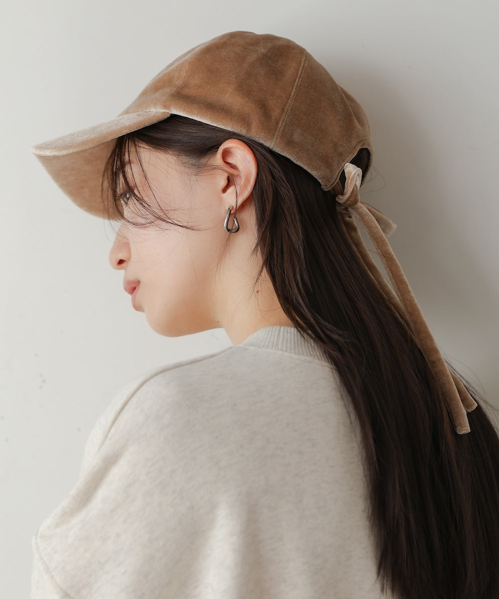 velour back ribbon cap