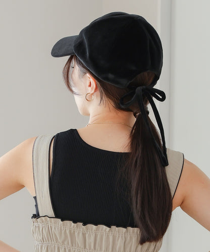 velour back ribbon cap