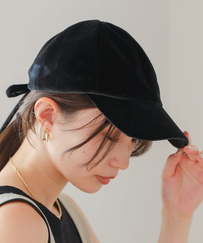 velour back ribbon cap