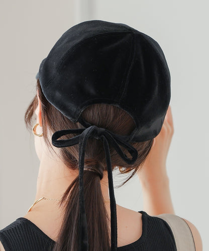 velour back ribbon cap