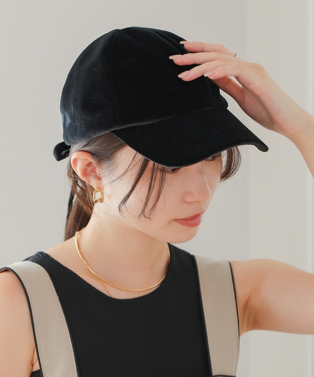 velour back ribbon cap