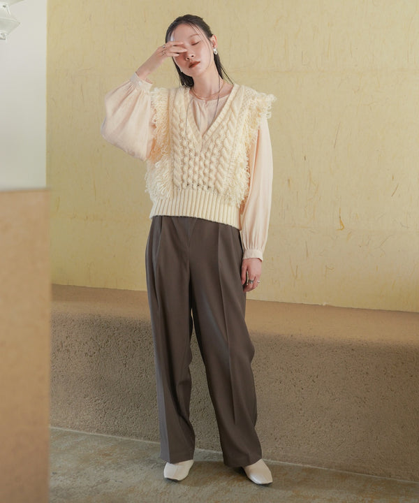 fringe bulky knit vest