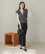 fringe bulky knit vest