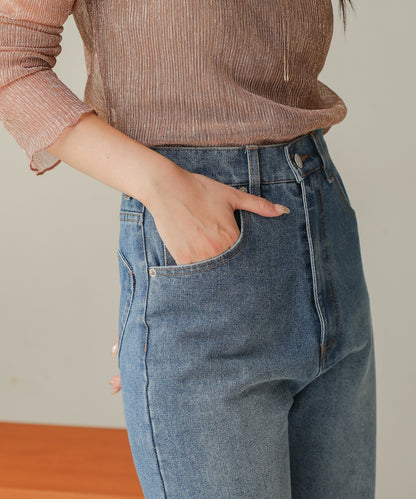 12oz heart pocket wide straight denim