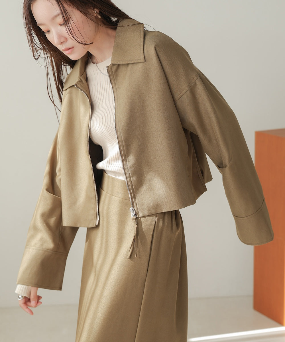 heather ester twill short jacket