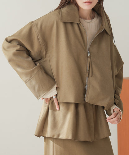 heather ester twill short jacket