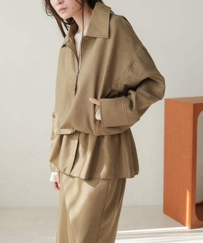 heather ester twill short jacket