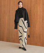 line jacquard knit skirt