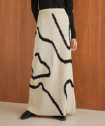 line jacquard knit skirt