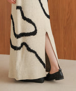 line jacquard knit skirt