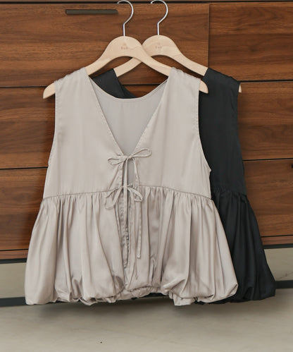 [TIMESALE]satin peplum balloon vest