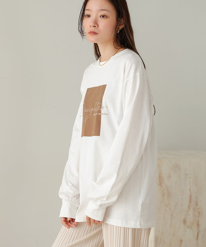 rubber print long t-shirt