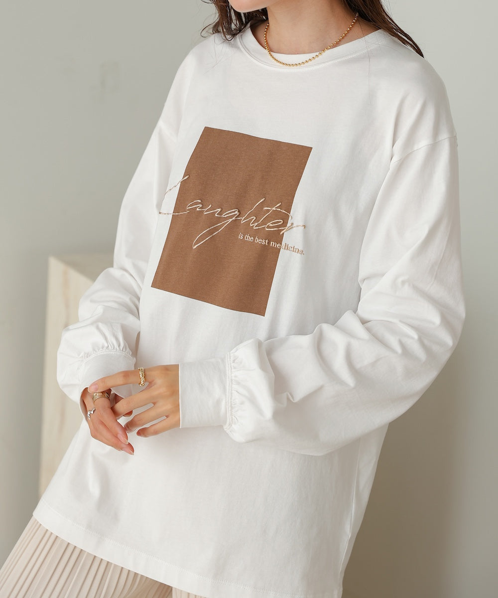 rubber print long t-shirt