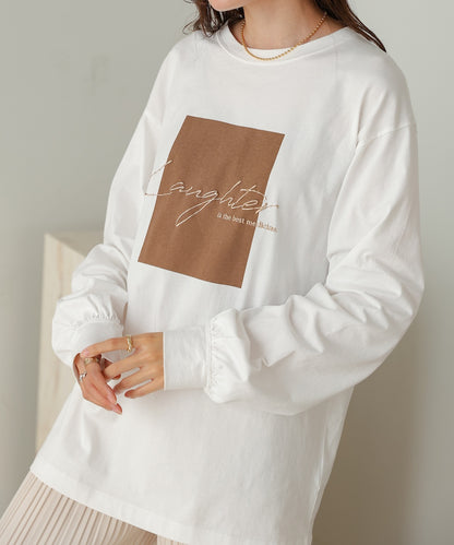 rubber print long t-shirt