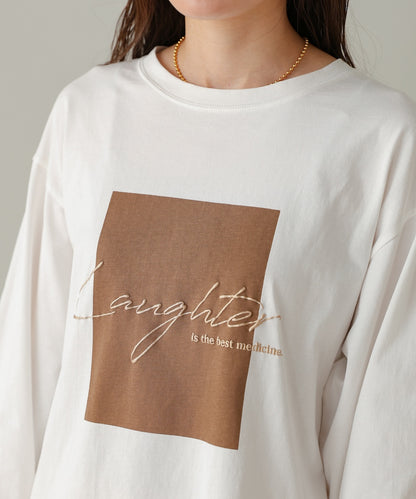 rubber print long t-shirt