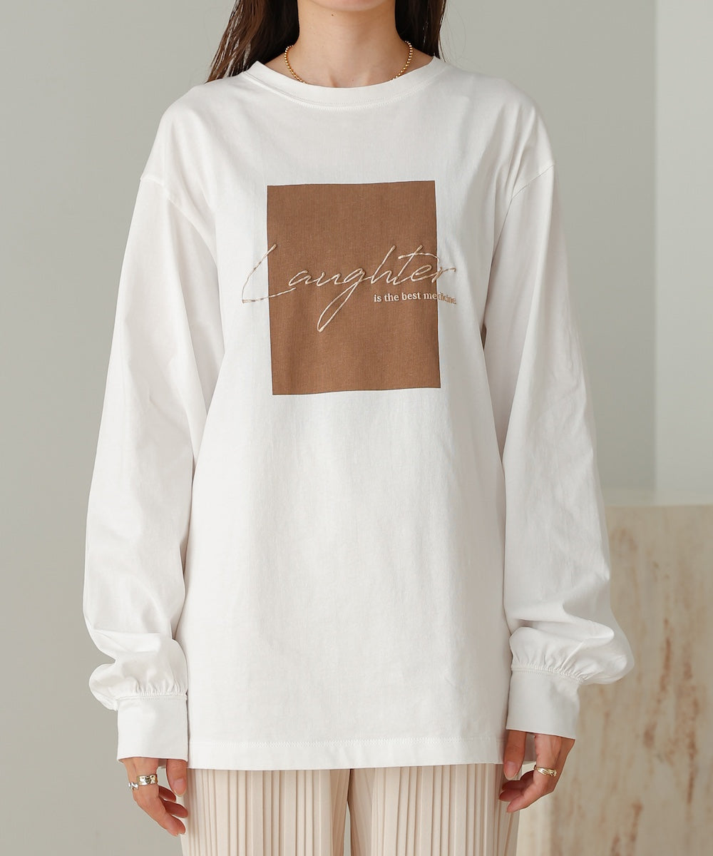 rubber print long t-shirt