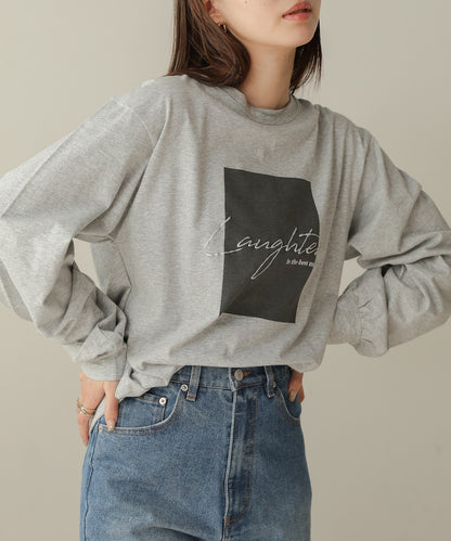 rubber print long t-shirt