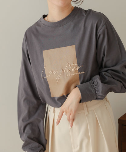 rubber print long t-shirt