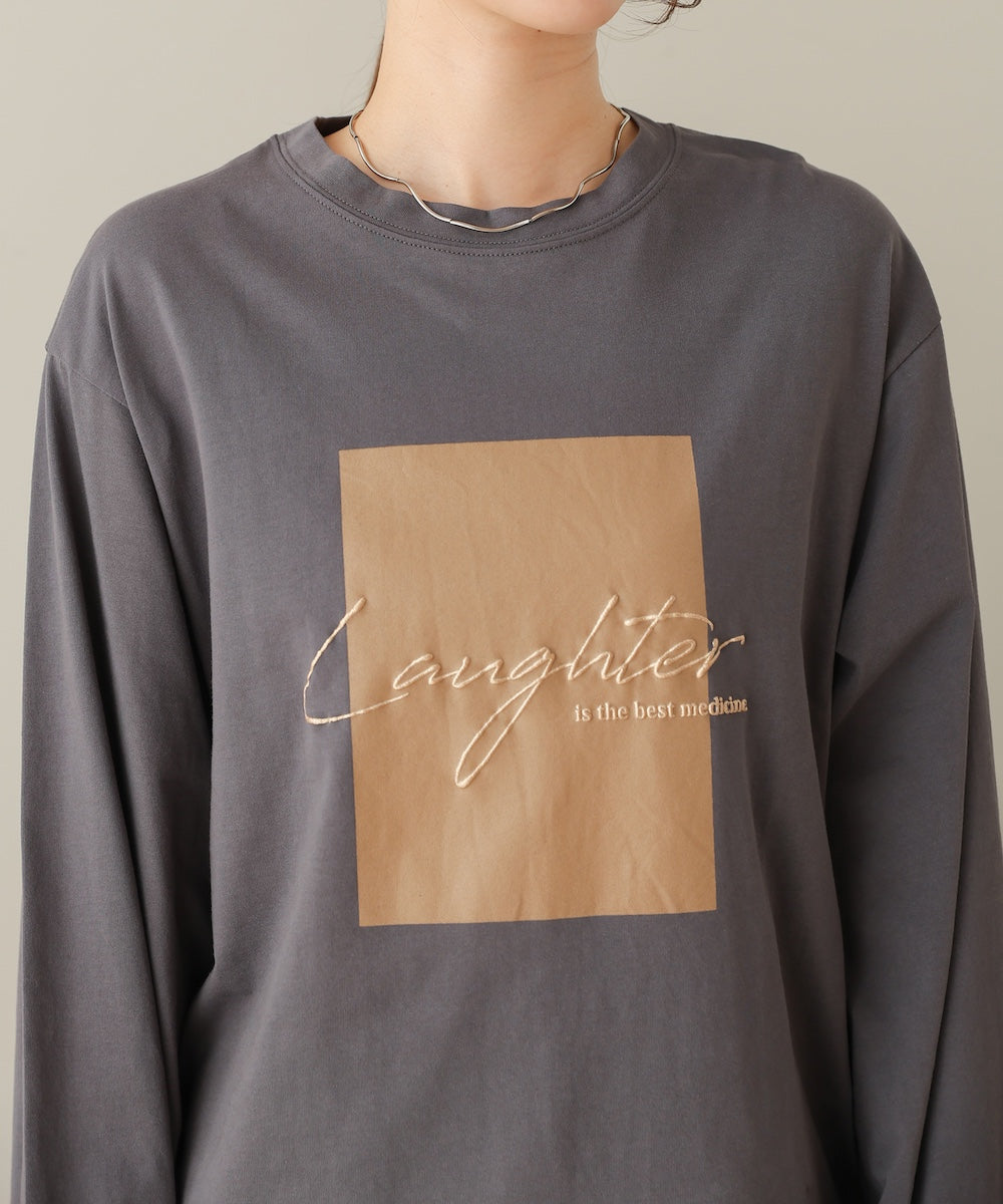 rubber print long t-shirt