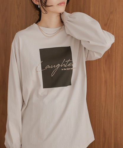 rubber print long t-shirt