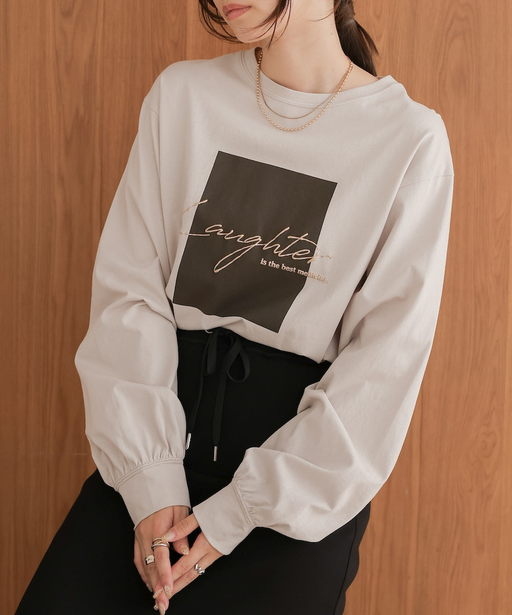 rubber print long t-shirt