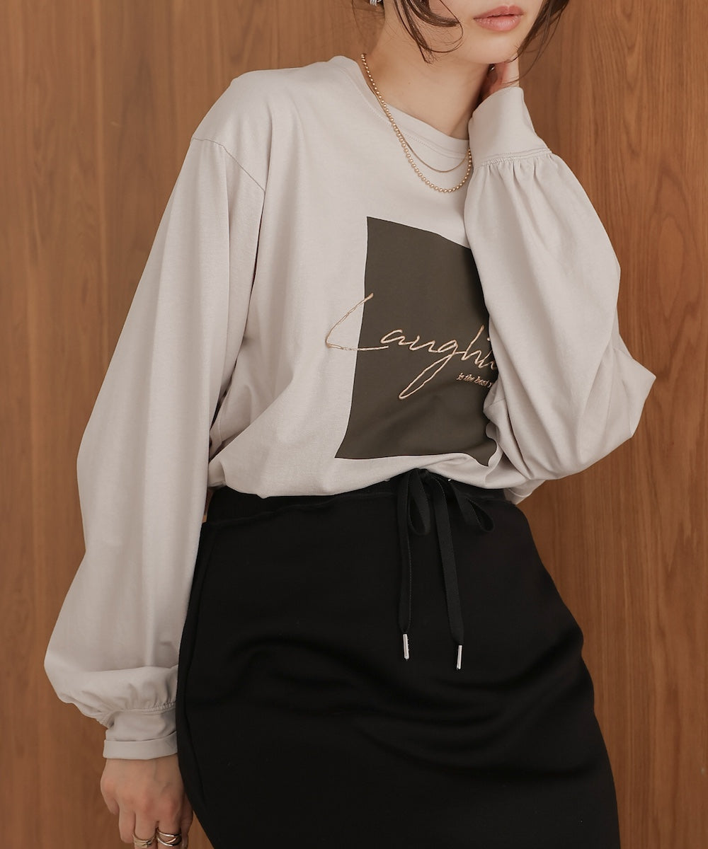 rubber print long t-shirt