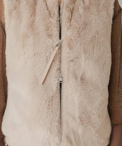 rabbit style eco fur vest