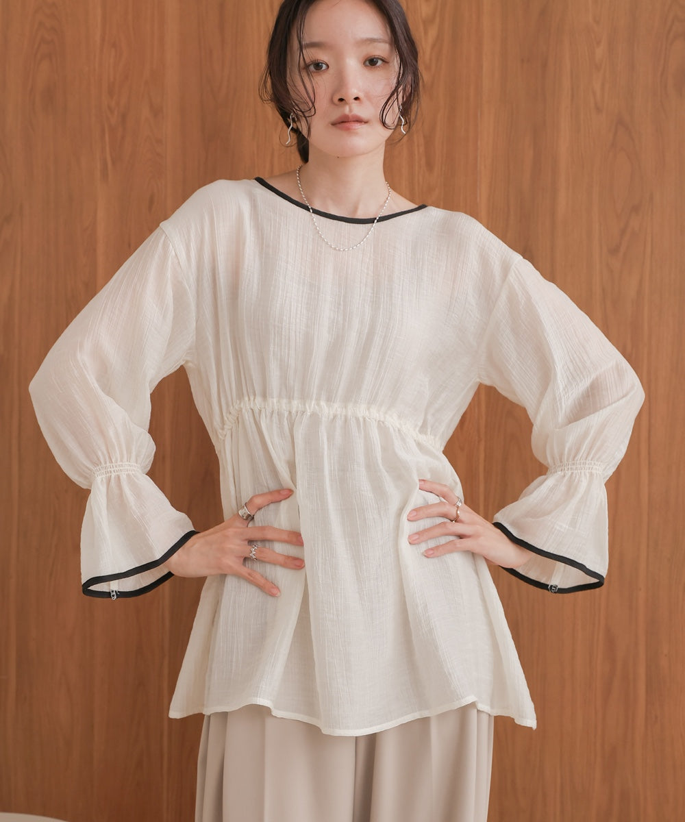 sleeve piping willow blouse