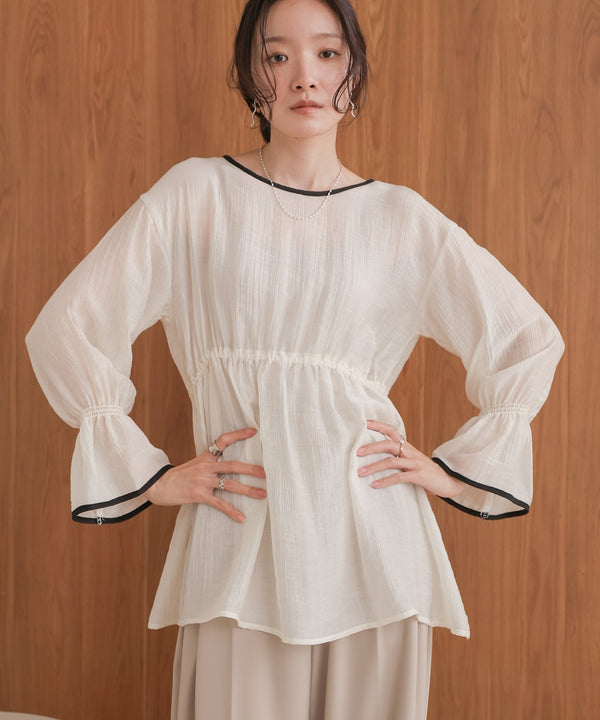 sleeve piping willow blouse